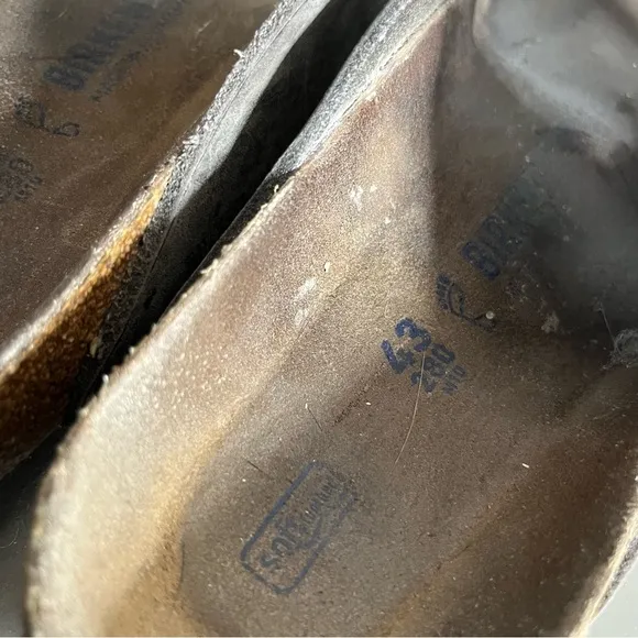 BIRKENSTOCK Arizona Sandals Leather Taupe Two Adjustable Straps Size 43 10-10.5
