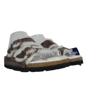 Birkenstock Arizona Sandals Shearling Habana Oiled Leather Euro 36N US 5-5.5 NWT
