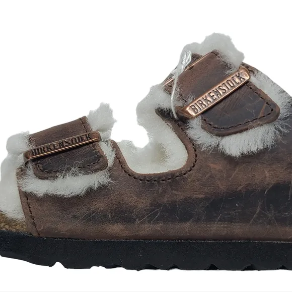 Birkenstock Arizona Sandals Shearling Habana Oiled Leather Euro 36N US 5-5.5 NWT
