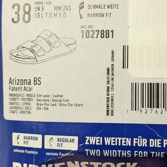 Birkenstock Arizona Slide Sandals, Acai, Women's 7 Narrow (EU 38)
