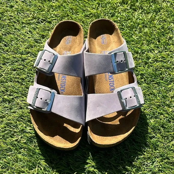 Birkenstock Arizona Soft Footbed Nubuck Leather Sandals