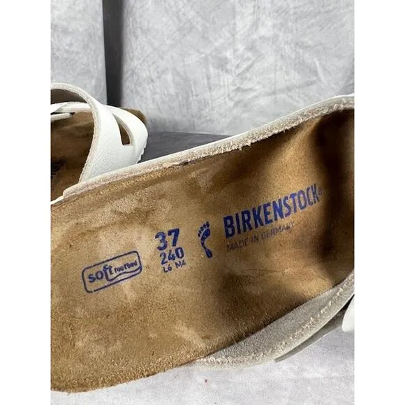 Birkenstock Arizona Soft Footbed Suede Leather Sandals L6, M4 - Antique White