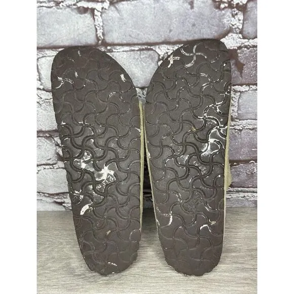 Birkenstock Arizona SOFT FOOTBED Beige Suede Leather Sandals Women Sz 40EU/9M US
