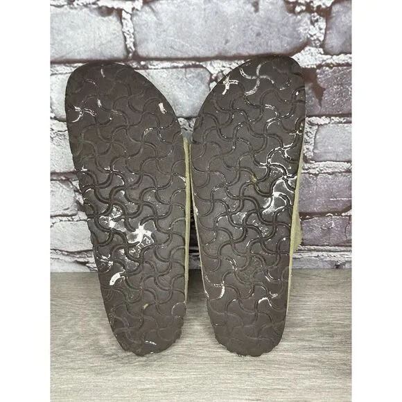 Birkenstock Arizona SOFT FOOTBED Beige Suede Leather Sandals Women Sz 40EU/9M US