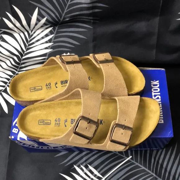 Birkenstock Arizona Suede Sandals Women's Narrow Latte Cream