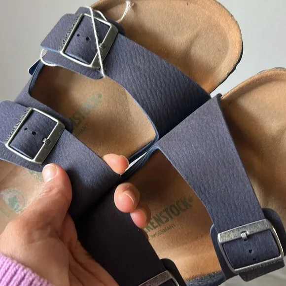 Birkenstock Arizona Vegan Synthetik - Desert Dust Indigo Blue Navy Blue Sandals