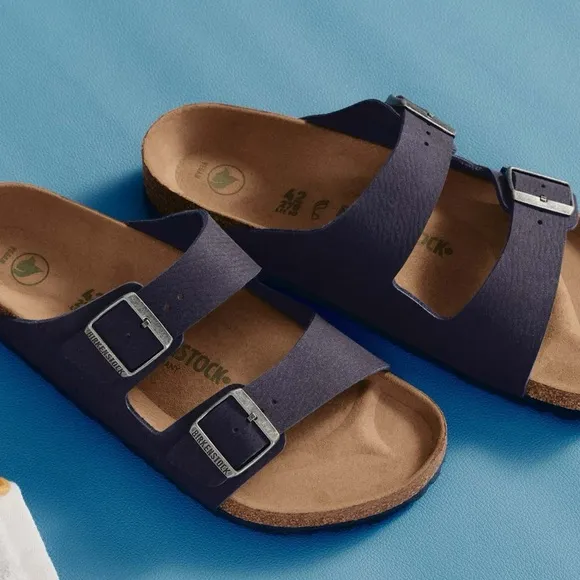 Birkenstock Arizona Vegan Synthetik - Desert Dust Indigo Blue Navy Blue Sandals