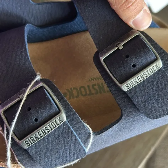 Birkenstock Arizona Vegan Synthetik - Desert Dust Indigo Blue Navy Blue Sandals