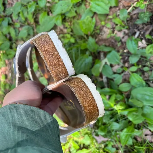 Birkenstock Arizona White Sandals with Buckles