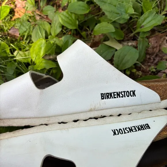 Birkenstock Arizona White Sandals with Buckles