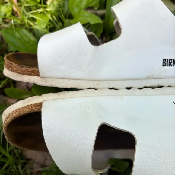 Birkenstock Arizona White Sandals with Buckles