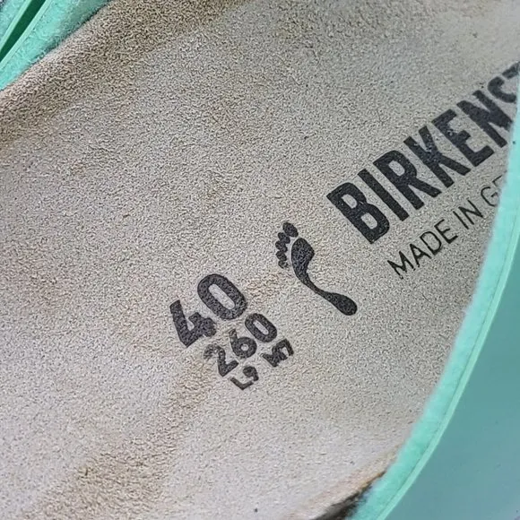 Birkenstock Arizona women sandals light green Birko-Flor Size 9 40 Narrow new