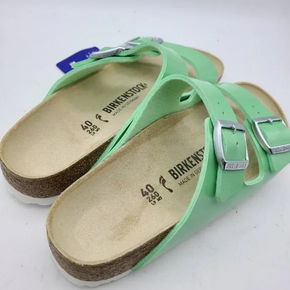 Birkenstock Arizona women sandals light green Birko-Flor Size 9 40 Narrow new