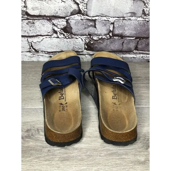 Birkenstock Betula Blue Leather Strappy Cork 260 Sandals Women’s Sz 40EU/9M US