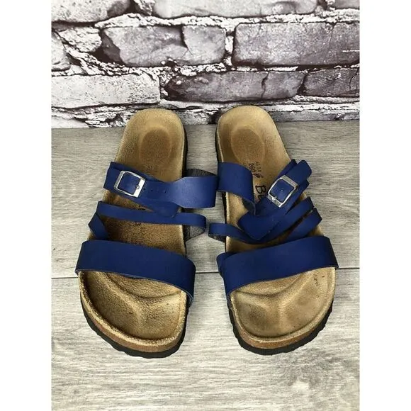 Birkenstock Betula Blue Leather Strappy Cork 260 Sandals Women’s Sz 40EU/9M US