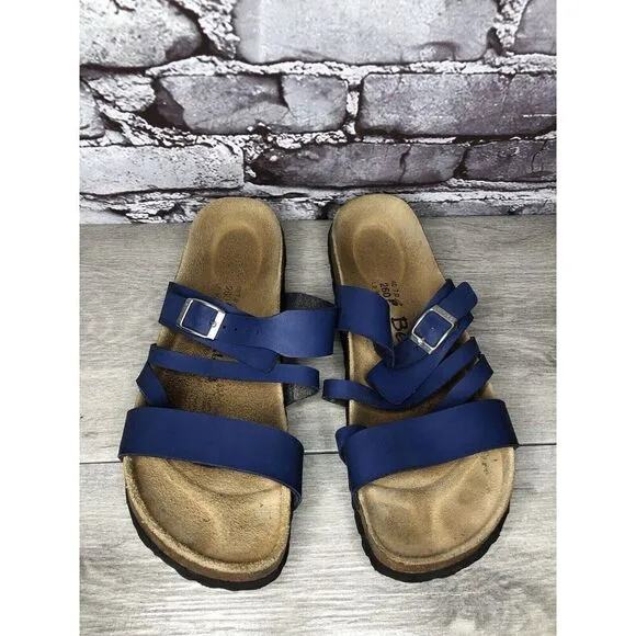 Birkenstock Betula Blue Leather Strappy Cork 260 Sandals Women’s Sz 40EU/9M US