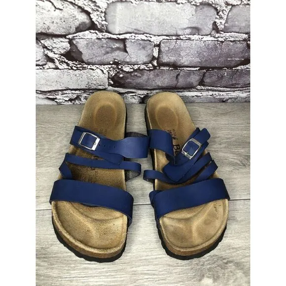 Birkenstock Betula Blue Leather Strappy Cork 260 Sandals Women’s Sz 40EU/9M US