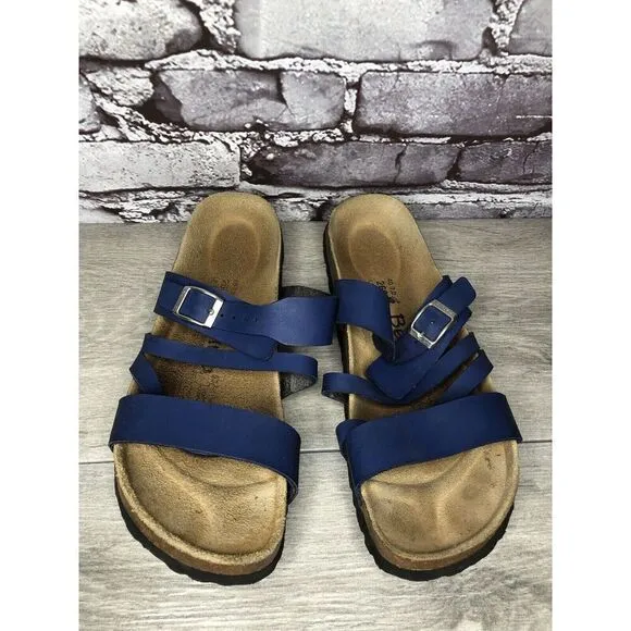 Birkenstock Betula Blue Leather Strappy Cork 260 Sandals Women’s Sz 40EU/9M US