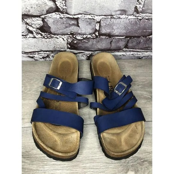 Birkenstock Betula Blue Leather Strappy Cork 260 Sandals Women’s Sz 40EU/9M US