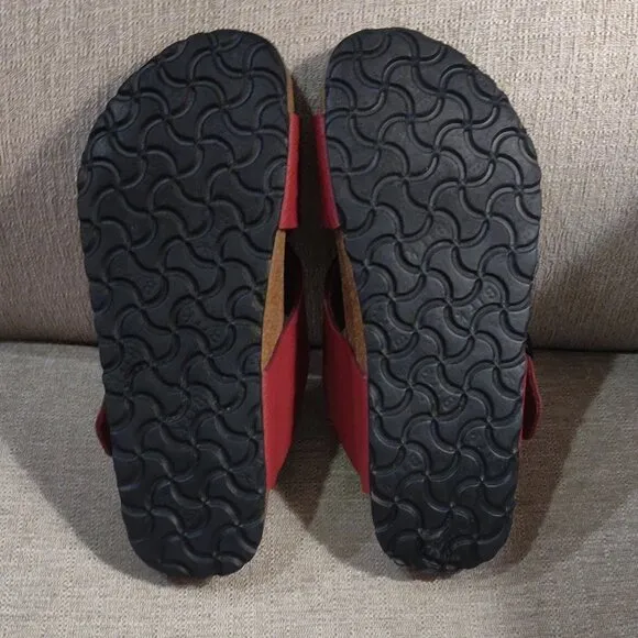 Birkenstock Birkis Dijon Red Cross Over Sandals SIZE 36/ US 5/5.5