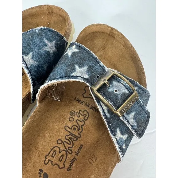 Birkenstock Birki’s Girls Madrid Sandals Canvas Stars EU 30 (US 12 Kids) America