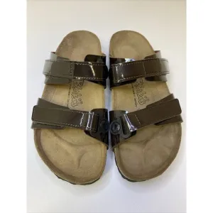 Birkenstock Birki’s Madura Brown Patent Leather Birko Flor Sandal US 5.5-6 EU 36