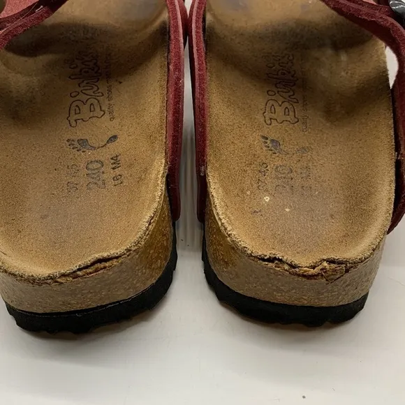 Birkenstock Birki’s Red Criss Cross Sandals Sz 6. BKS0267