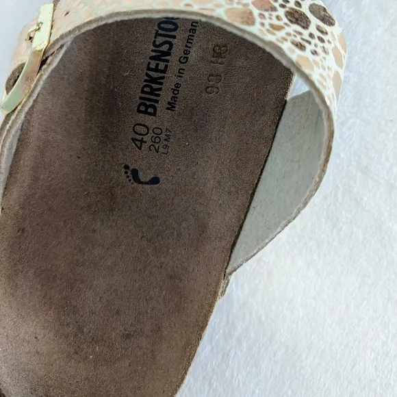 Birkenstock Birko-Flor Gizeh Sandals Narrow Fit Metallic Copper EU40 9-95 EUC