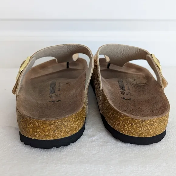 Birkenstock Birko-Flor Gizeh Sandals Narrow Fit Metallic Copper EU40 9-95 EUC