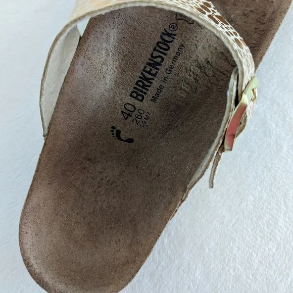 Birkenstock Birko-Flor Gizeh Sandals Narrow Fit Metallic Copper EU40 9-95 EUC