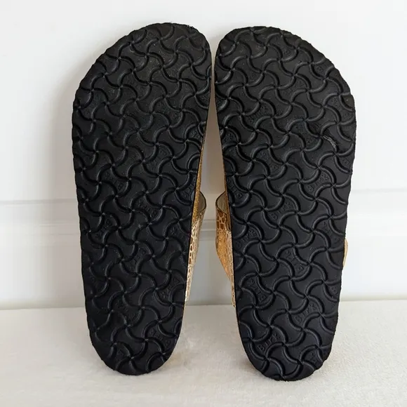 Birkenstock Birko-Flor Gizeh Sandals Narrow Fit Metallic Copper EU40 9-95 EUC