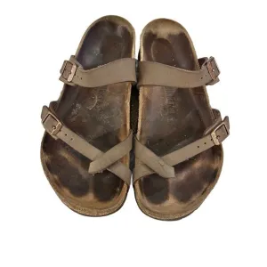 Birkenstock Birko Sandals Mocha Brown Medium Adjustable Straps Woman’s Size 9