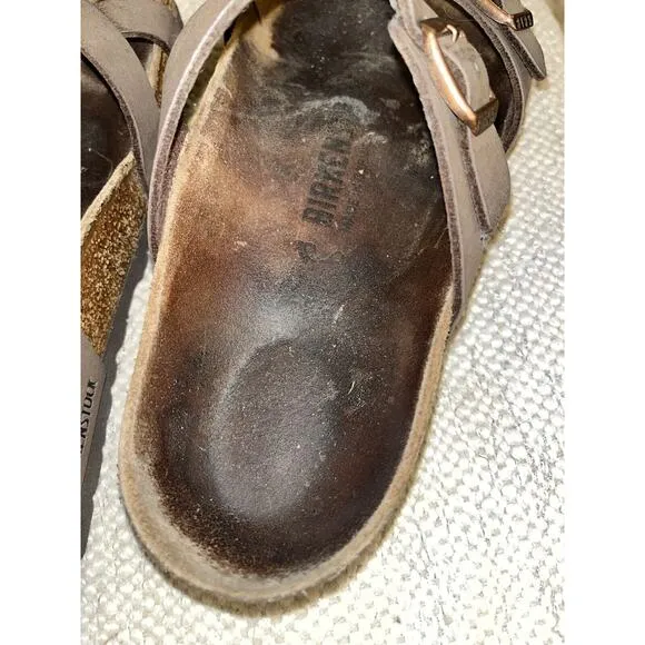 Birkenstock Birko Sandals Mocha Brown Medium Adjustable Straps Woman’s Size 9