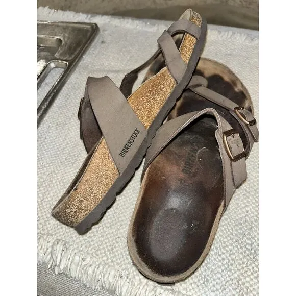 Birkenstock Birko Sandals Mocha Brown Medium Adjustable Straps Woman’s Size 9