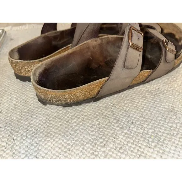 Birkenstock Birko Sandals Mocha Brown Medium Adjustable Straps Woman’s Size 9