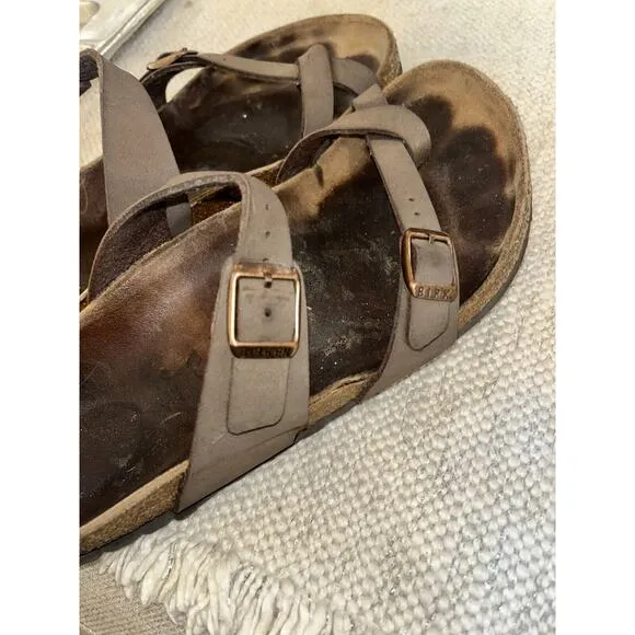 Birkenstock Birko Sandals Mocha Brown Medium Adjustable Straps Woman’s Size 9