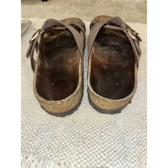 Birkenstock Birko Sandals Mocha Brown Medium Adjustable Straps Woman’s Size 9