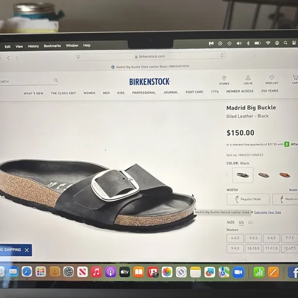 Birkenstock Black Madrid Big Buckle sandals