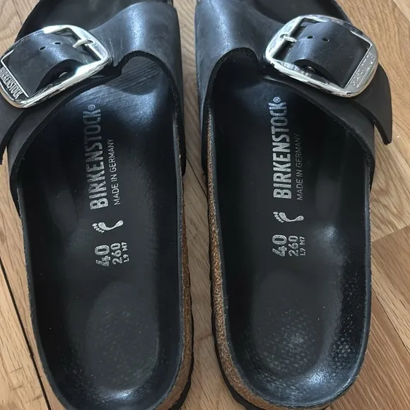 Birkenstock Black Madrid Big Buckle sandals
