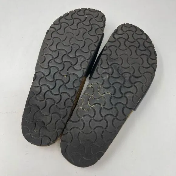 Birkenstock Black Madrid Slip On Birko Flor Slide Sandals Size 40