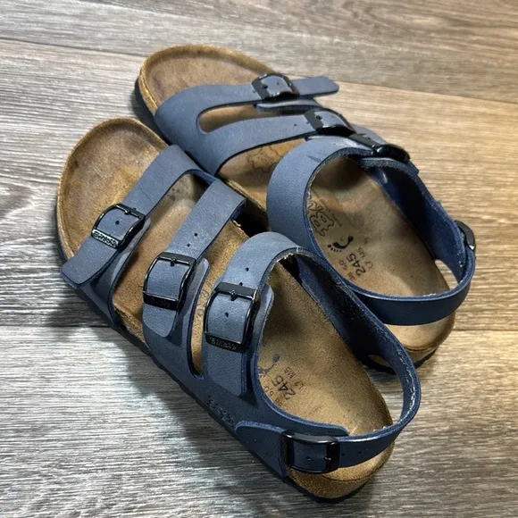 Birkenstock blue navy Strappy Sandals woman’s size 38 (b77)