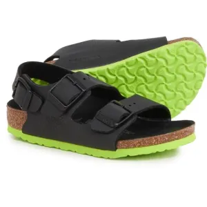 Birkenstock Boys Black Green Birko-Flor Milano Sandals Size 25 (Size 7-7.5) NEW