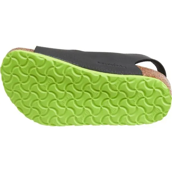 Birkenstock Boys Black Green Birko-Flor Milano Sandals Size 25 (Size 7-7.5) NEW