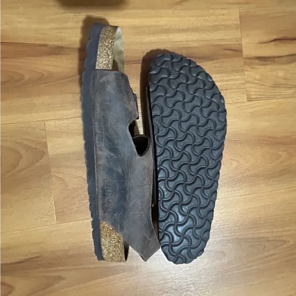 Birkenstock Brown Sandals with Adjustable Straps and Contoured Footbed