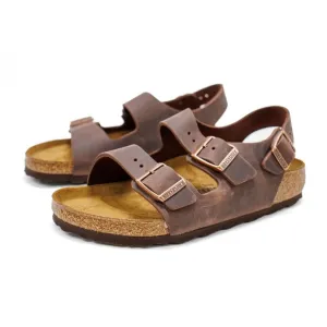 Birkenstock Brown Sandals with Adjustable Straps and Contoured Footbed