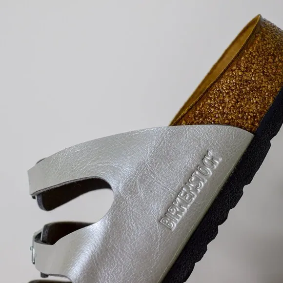 Birkenstock Florida BS Graceful Silver Sandals Size 38 EU