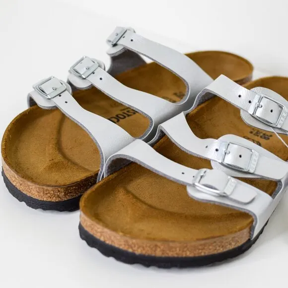 Birkenstock Florida BS Graceful Silver Sandals Size 38 EU