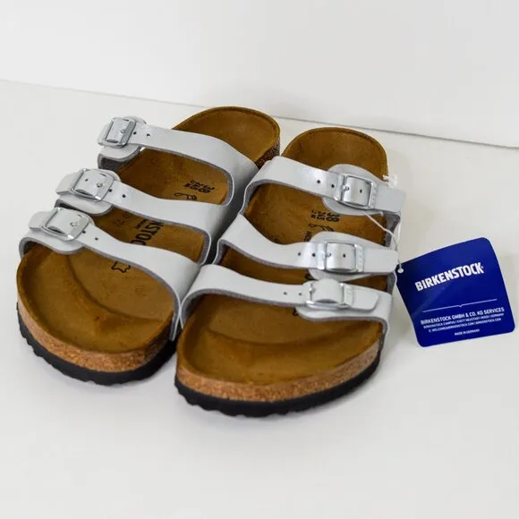 Birkenstock Florida BS Graceful Silver Sandals Size 38 EU