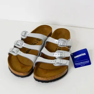 Birkenstock Florida BS Graceful Silver Sandals Size 38 EU