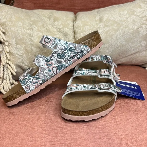 Birkenstock Florida Fresh Vegan Flower sandals, size 8 women (39euro) NWT